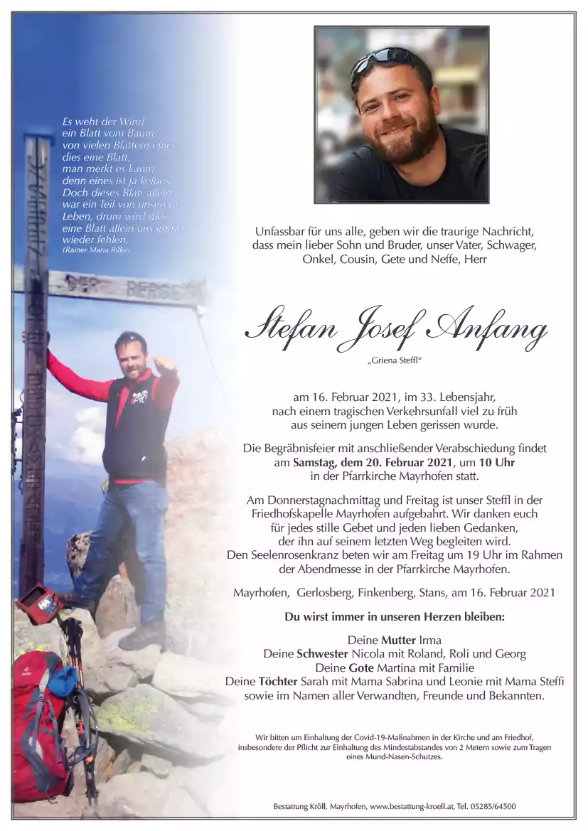 Parte von Stefan Josef Anfang